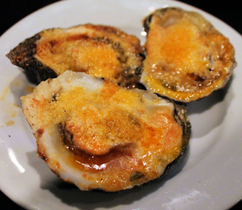 Grilled oysters.