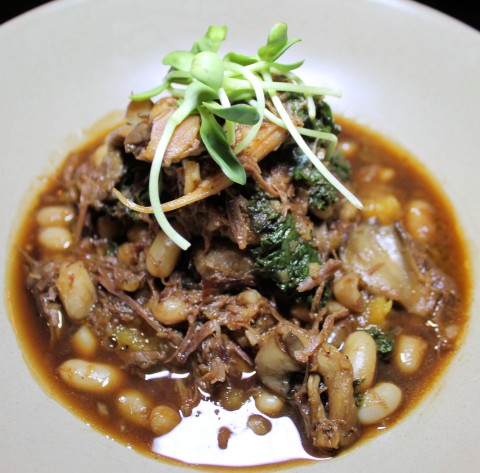 Lamb stew with white beans.