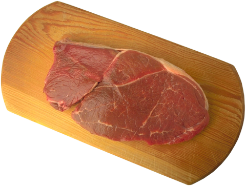 A not-very-well marbled round steak. I'd guess the USDA grade is Select.