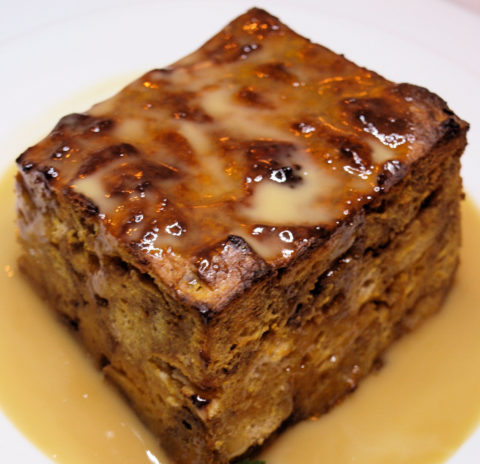 Savory bread pudding with mushrooms