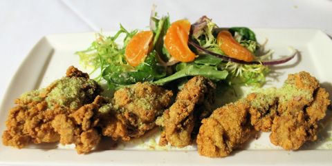 Fried oysters at Cafe Adelaide.