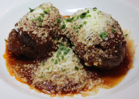 Meatballs and rustic sauce at Marcello's.