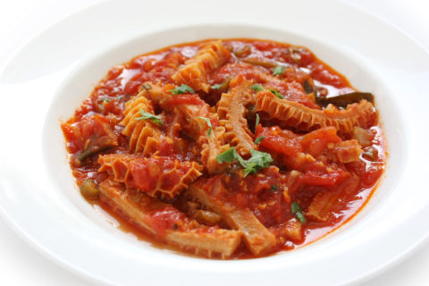 Tripe stew in the Italian style. 