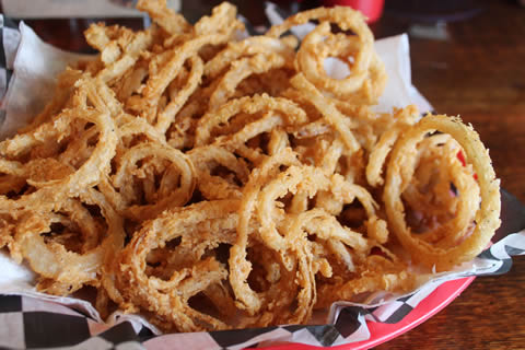 Thin fried onion rings @ Crabby's Shack