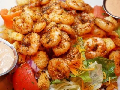 Shrimp salad, NO Food & Spirits.