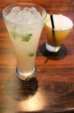 Two tropical drinks at Mizado.