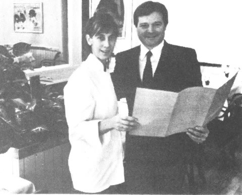Susan Spicer and Mark Smith at Savoir-Faire, 1984.