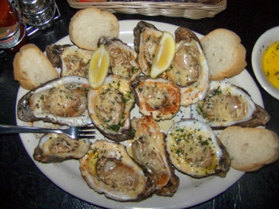 Grilled oysters at Buster's. 