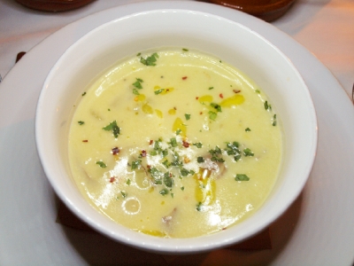 Potato and fish soup at Del Porto.