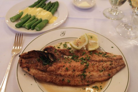 Pompano and asparagus at Galatoire's. 
