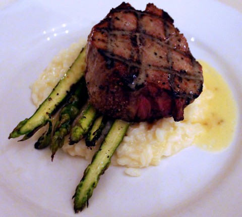 Filet with asparagus at Mac's On Boston.