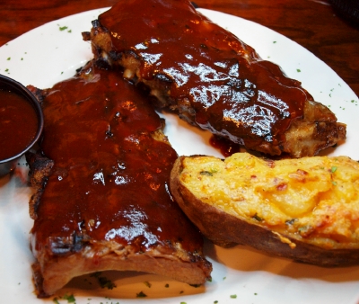 Barbecue baby back ribs.