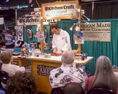 Cooking demoat the Home and Garden Show.