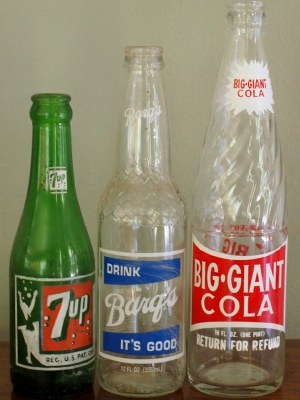 Soft drink bottles.