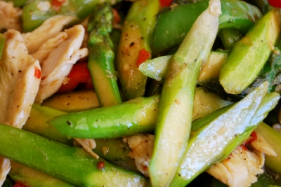 Chicken with asparagus, a special at Thai Chili.