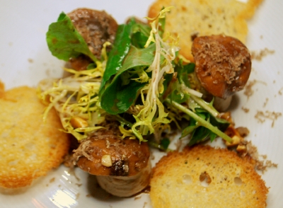 Le Foret's mushrooms and foie gras.