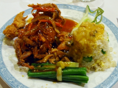 Soft-shell crab with tong cho sauce.