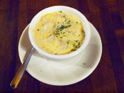 Crawfish and corn soup at New Orleans Food and Spirits.