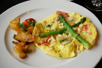 The smoked salmon frittata in the VIP breakfast cafe on the NCL Jewel.