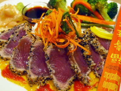 Tuna sashimi at Bonefish Grill.