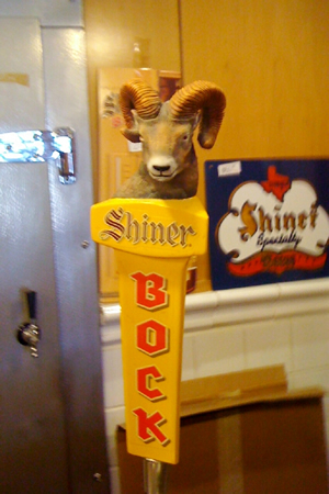 Shiner Bock on tap.