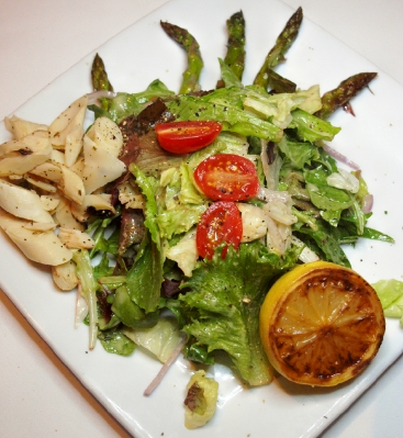 Asparagas and hearts of palm salad.