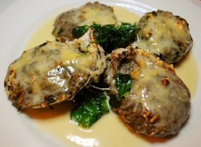 Oysters Rockefeller and Bienville at Annadele Plantation.